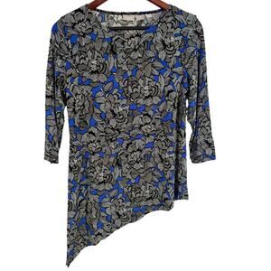 Chicos Travelers Petite SMALL US 4/6 0P Super Stretchy Slinky Blouse Shirt Top